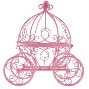 Pink Princess Carriage Metal Table Top Decor